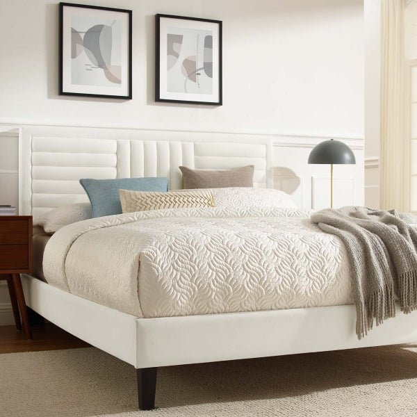 Sofia Channel Tufted Performance Velvet Full Platform Bed By Modway