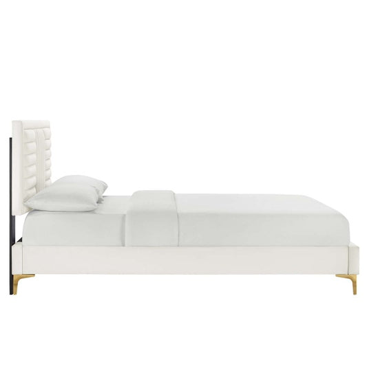 Sofia Channel Tufted Performance Velvet Full Platform Bed By Modway