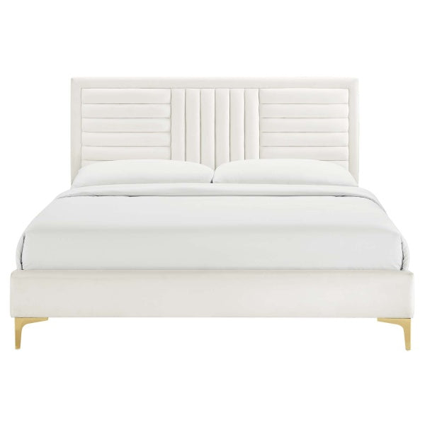 Sofia Channel Tufted Performance Velvet Full Platform Bed By Modway