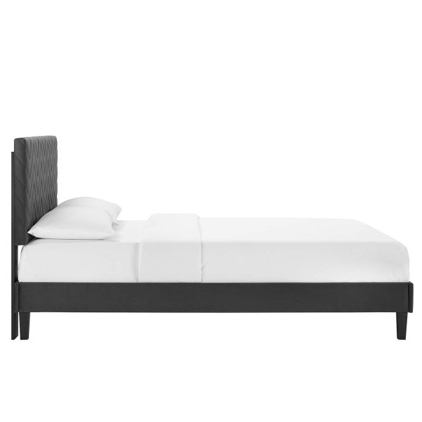 Leah Chevron Tufted Performance Velvet King Platform Bed By Modway