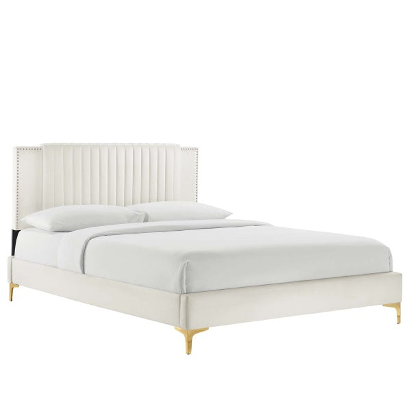 Zahra Channel Tufted Performance Velvet King Platform Bed By Modway