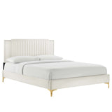 Zahra Channel Tufted Performance Velvet King Platform Bed By Modway