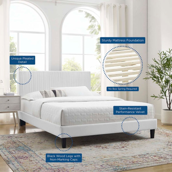 Peyton Performance Velvet King Platform Bed By Modway