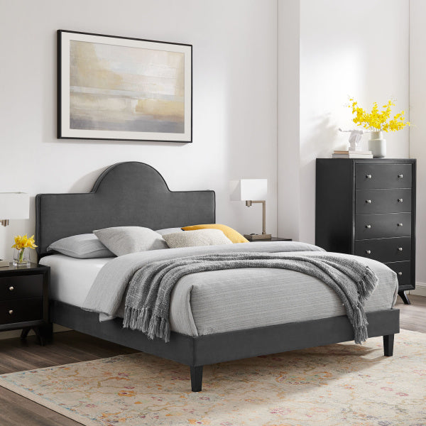 Soleil Performance Velvet King Bed By Modway