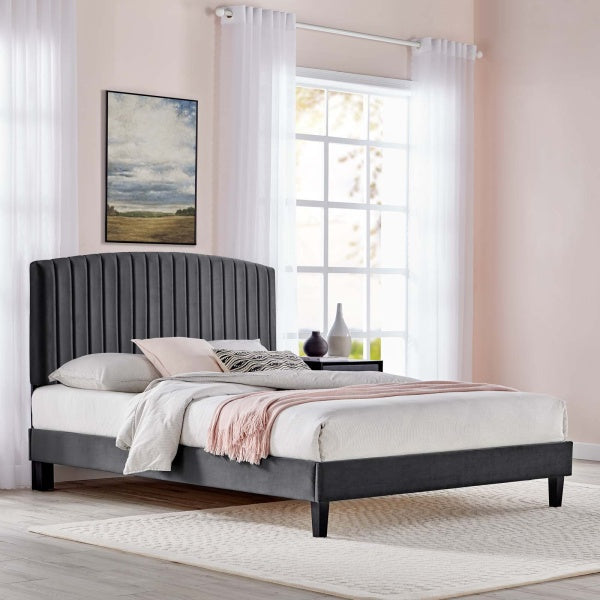 Alessi Performance Velvet King Platform Bed By Modway