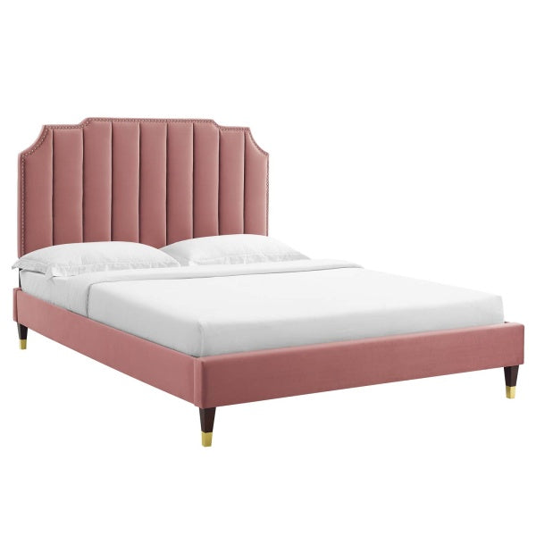 Colette King Performance Velvet Platform Bed By Modway