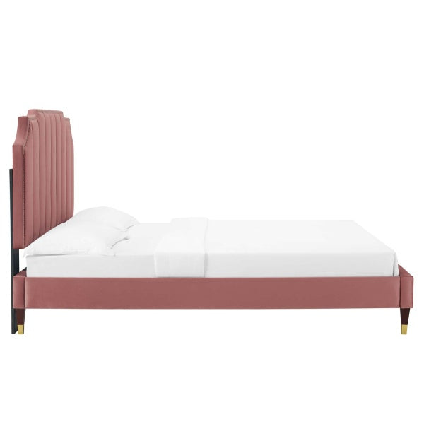 Colette King Performance Velvet Platform Bed By Modway