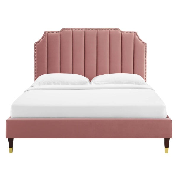 Colette King Performance Velvet Platform Bed By Modway