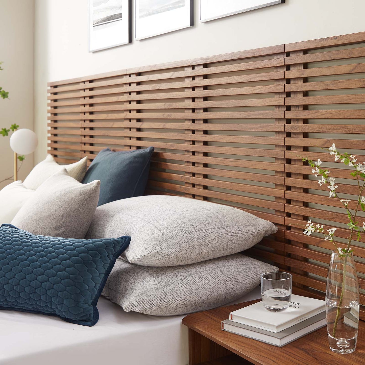 Render Wall Mount Twin Headboard and Modern Nightstands