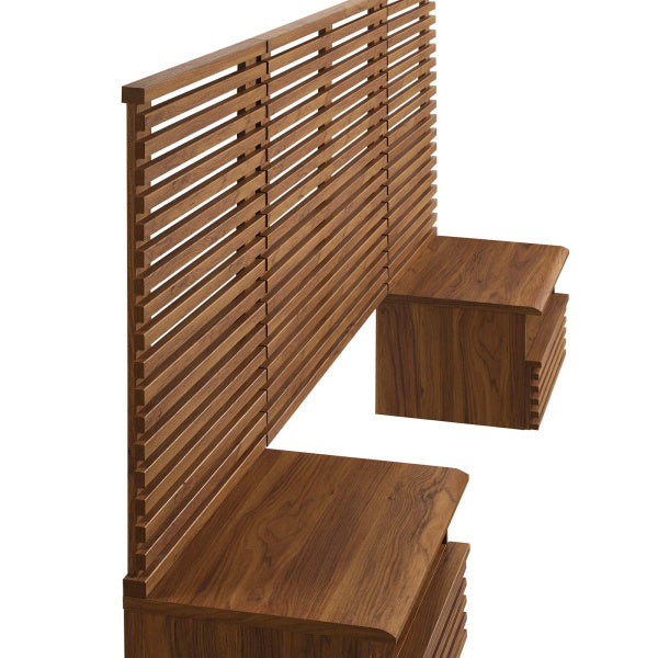 Render Wall Mount Twin Headboard and Modern Nightstands-Twin