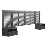 Render Wall Mount King Headboard and Modern Nightstands-King