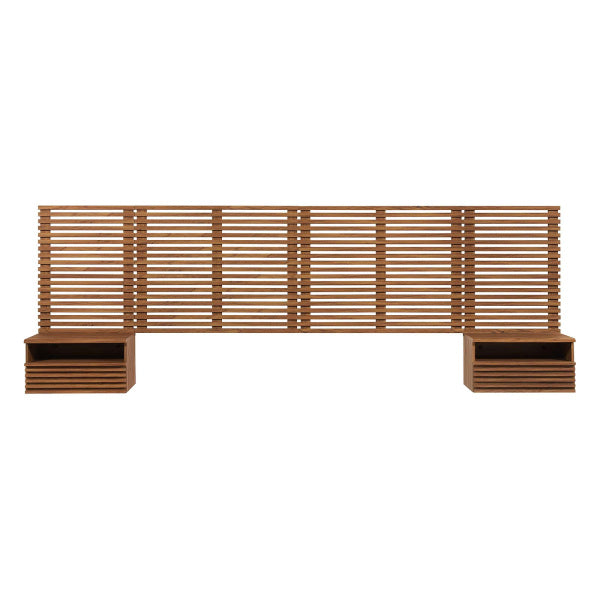 Render Wall Mount King Headboard and Modern Nightstands-King