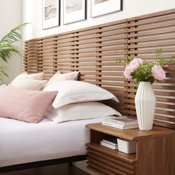 Render Wall Mount King Headboard and Modern Nightstands-King
