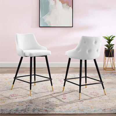 Adorn Performance Velvet Counter Stool Set of 2 by Modway
