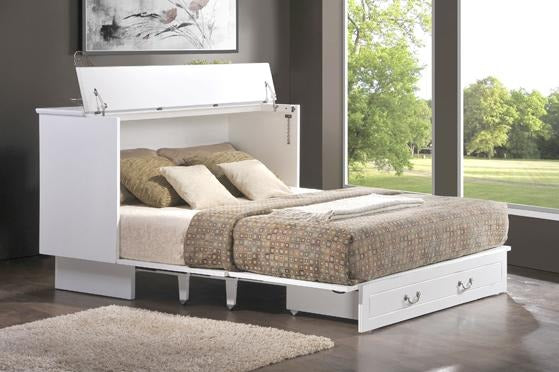 Cottage Queen Murphy Cabinet Bed White - Futons 4 Less