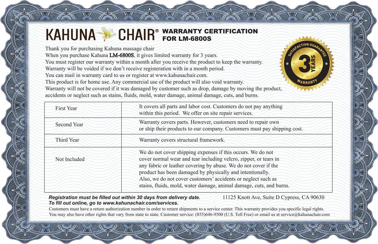 Kahuna Massage Chair Space Saving Zero Gravity Full Body Recliner LM-6800S Black
