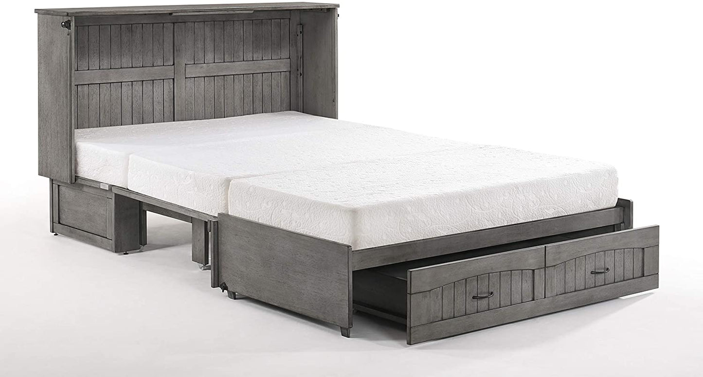 Night and Day Alpine Rustic Gray Queen Murphy Cabinet Bed In A Box