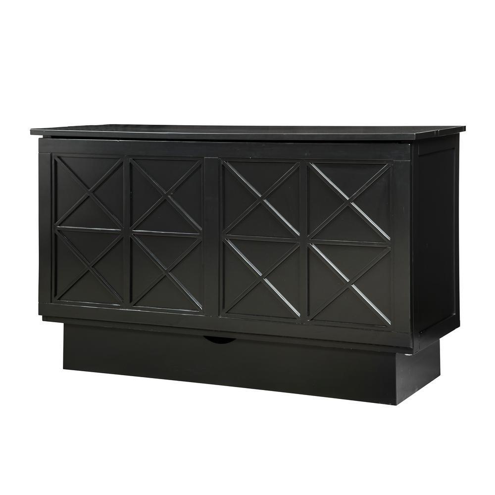 Arason Creden-ZzZ Essex Black Queen Murphy Cabinet Bed In A Box