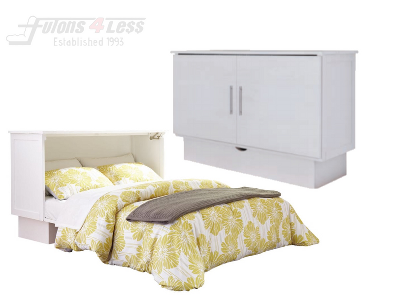 Arason Creden-ZzZ Madrid White Full Murphy Cabinet Bed In A Box