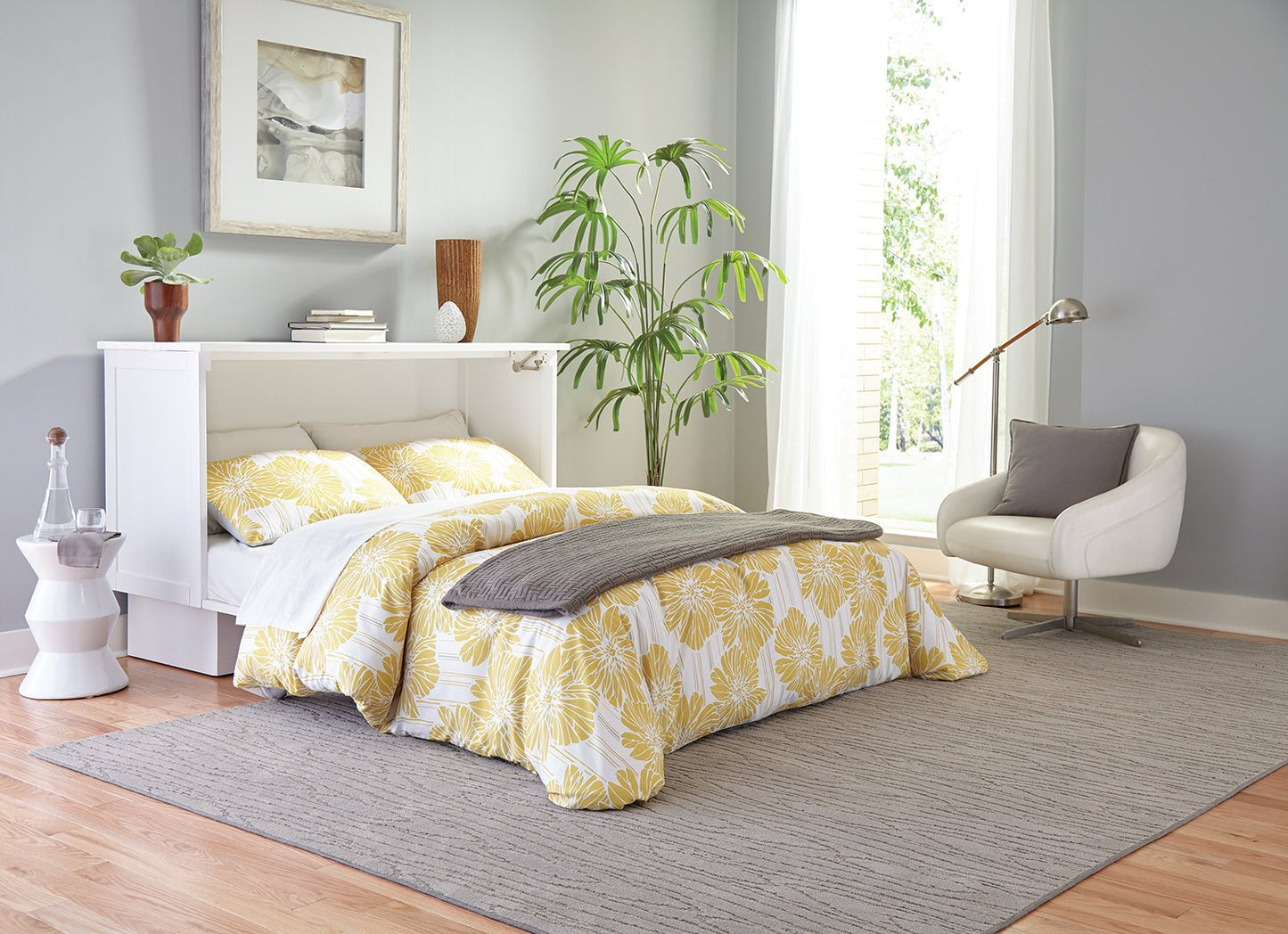 Arason Creden-ZzZ Madrid White Full Murphy Cabinet Bed In A Box