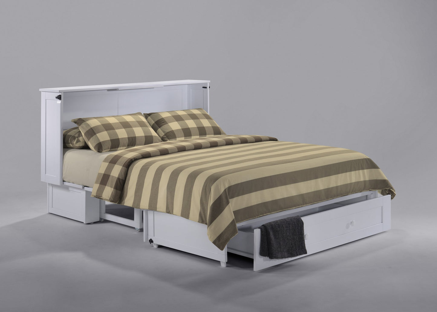 Night & Day Clover White Queen Murphy Cabinet Bed In A Box