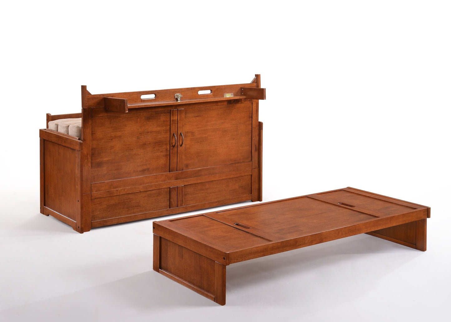 Night & Day Cube Stonewash Queen Murphy Cabinet Bed In A Box