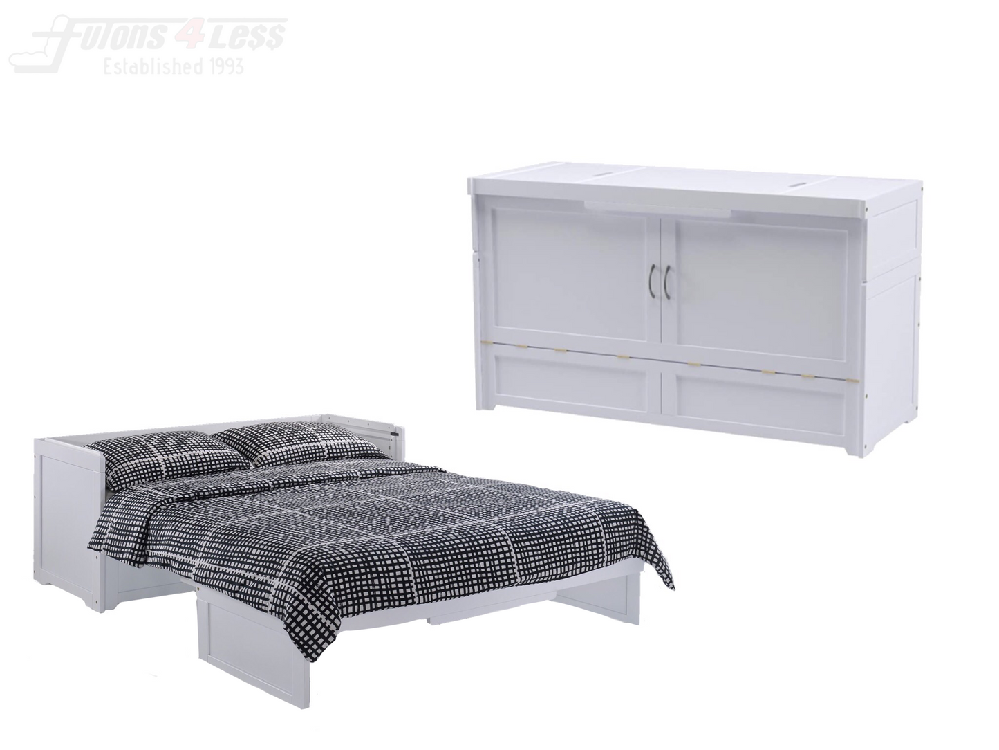 Night & Day Cube White Queen Murphy Cabinet Bed In A Box
