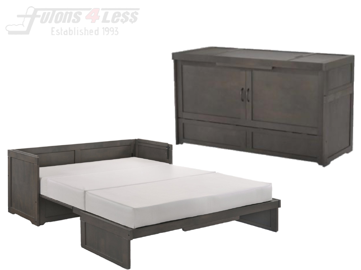 Night & Day Cube Stonewash Queen Murphy Cabinet Bed In A Box