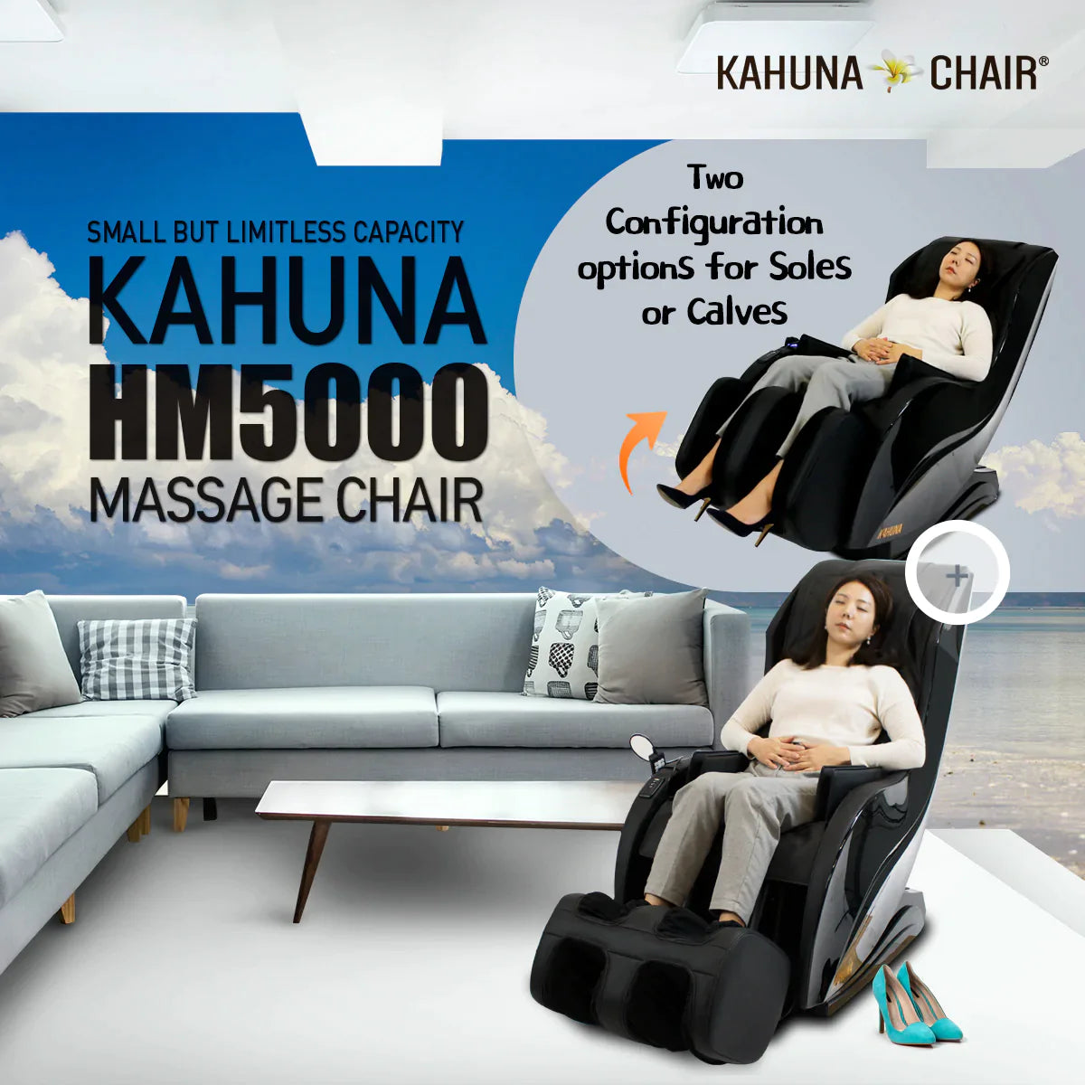 Kahuna Massage Chair Limitless Slender SL-Track HM-5000 Black
