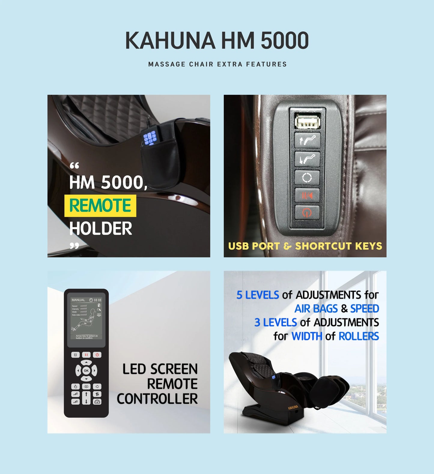 Kahuna Massage Chair Limitless Slender SL-Track HM-5000 Black