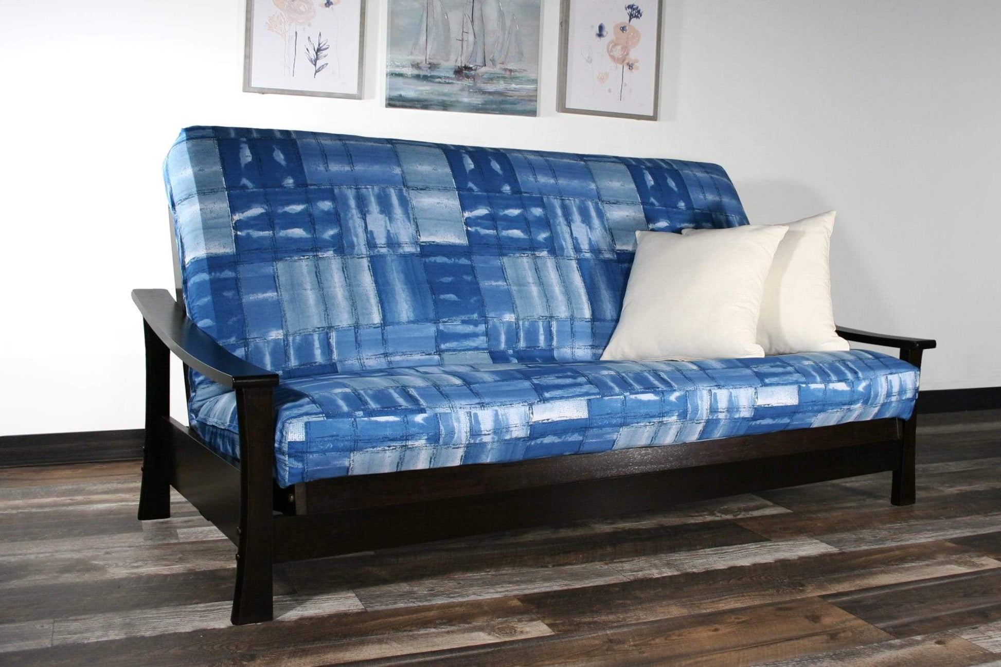 Pagoda Black Walnut Full Wall Hugger Futon Frame (KD) - Futons 4 Less