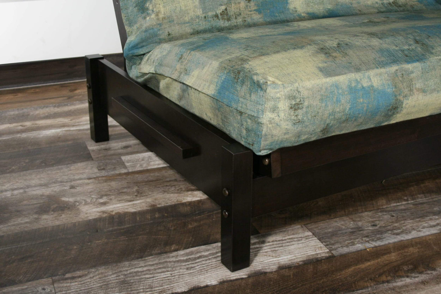 Tozi Black Walnut Full Wall Hugger Futon Frame (KD) - Futons 4 Less