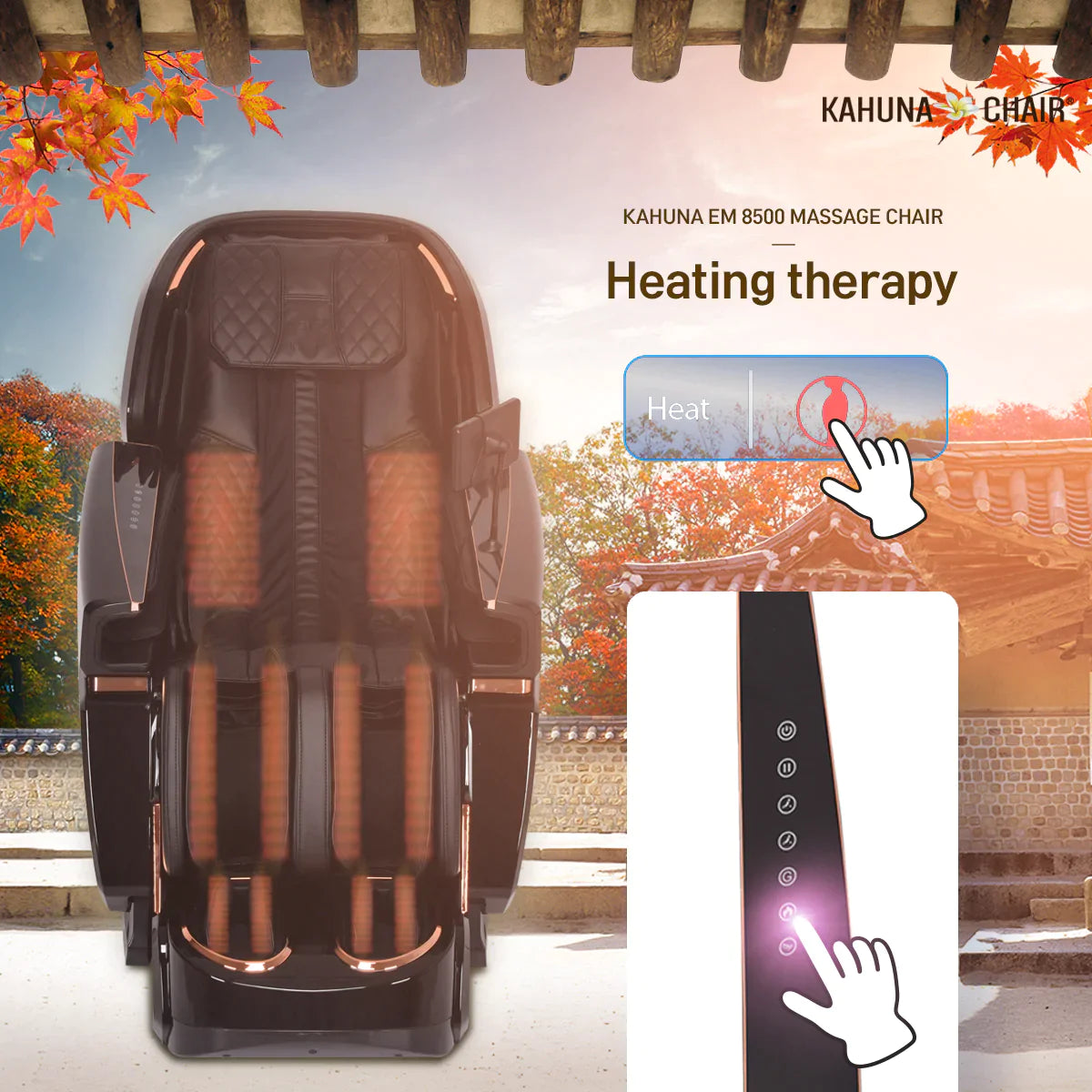 Kahuna Massage Chair Heated Full Body 4D EM-8500 Brown