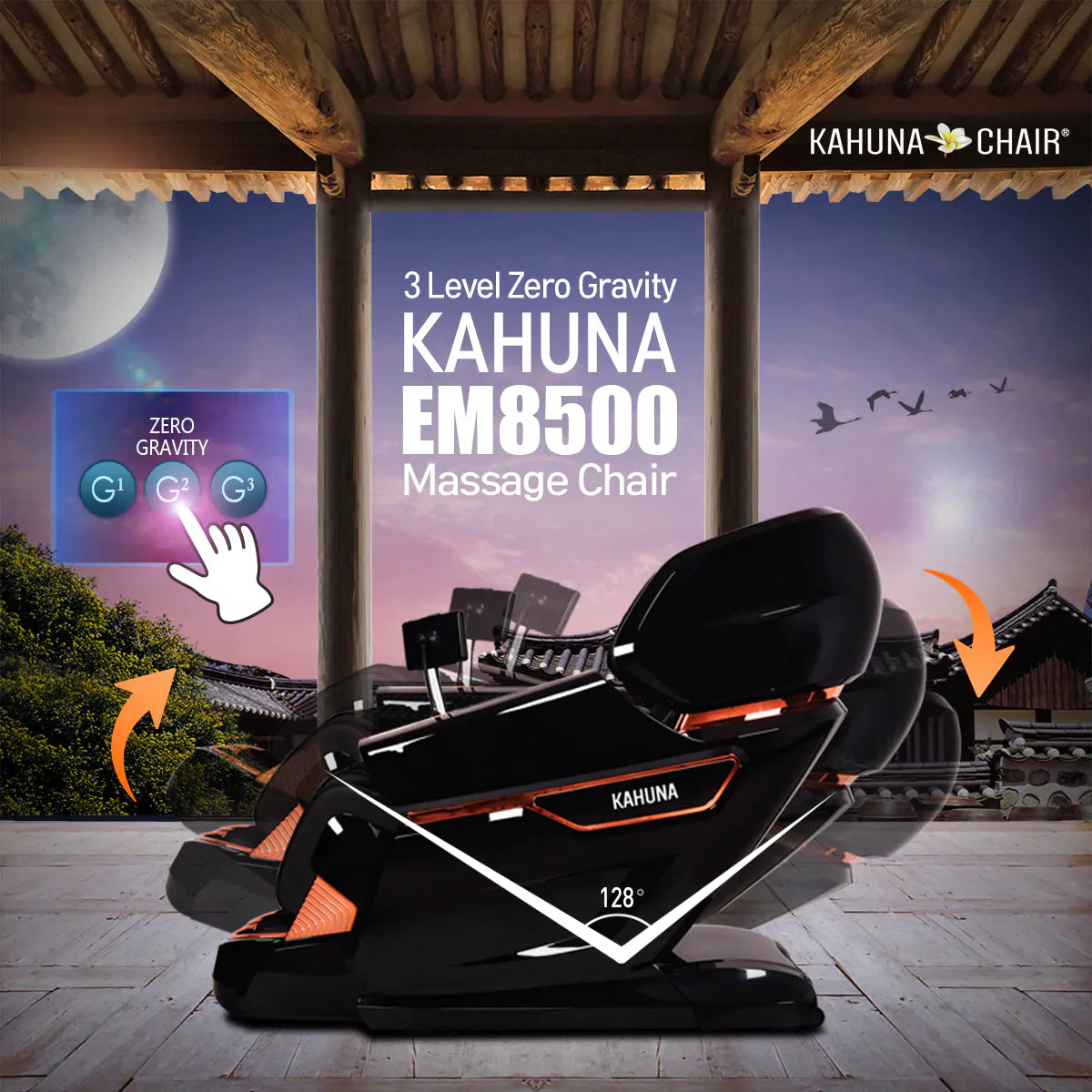 Kahuna Massage Chair Heated Full Body 4D EM-8500 Black