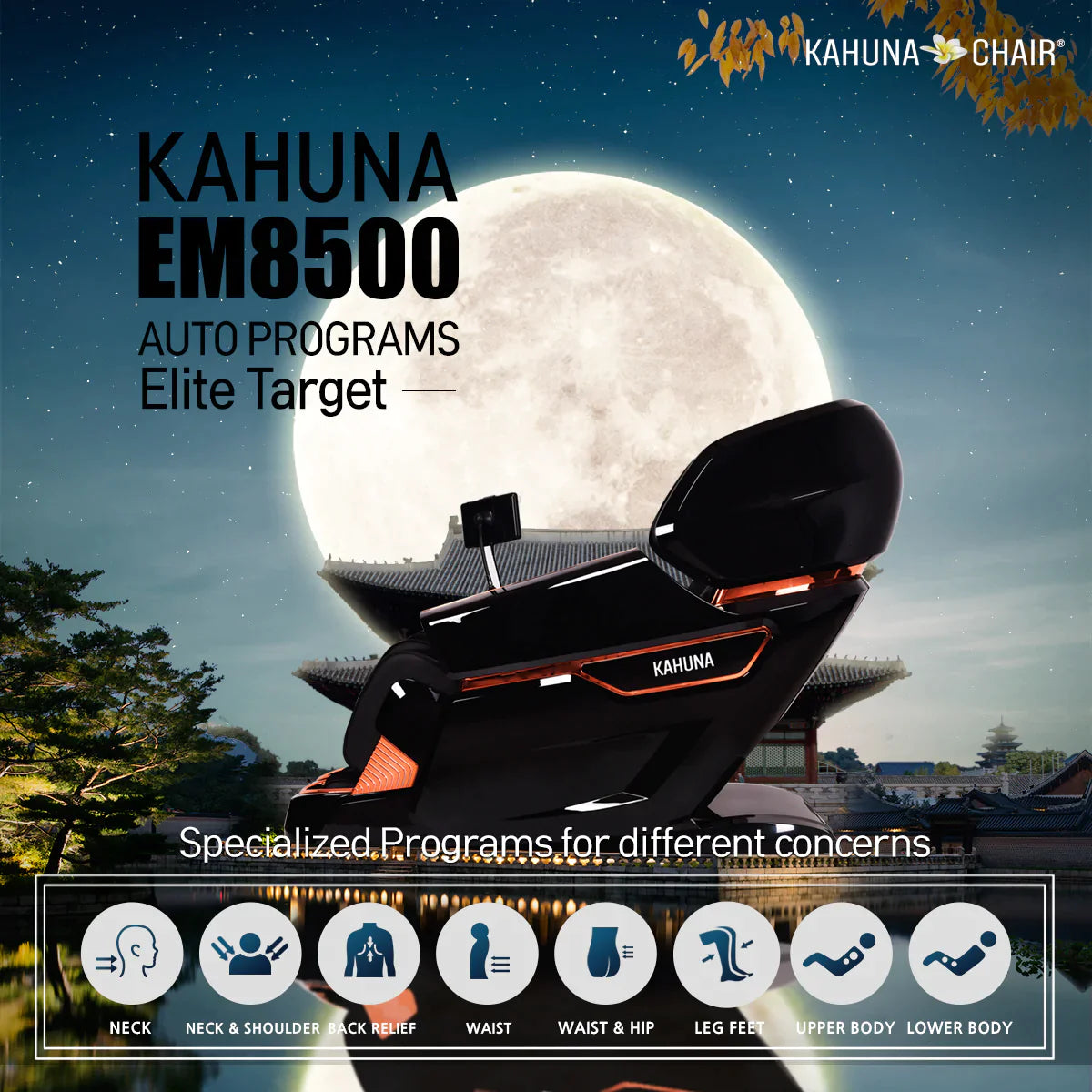 Kahuna Massage Chair Heated Full Body 4D EM-8500 Brown