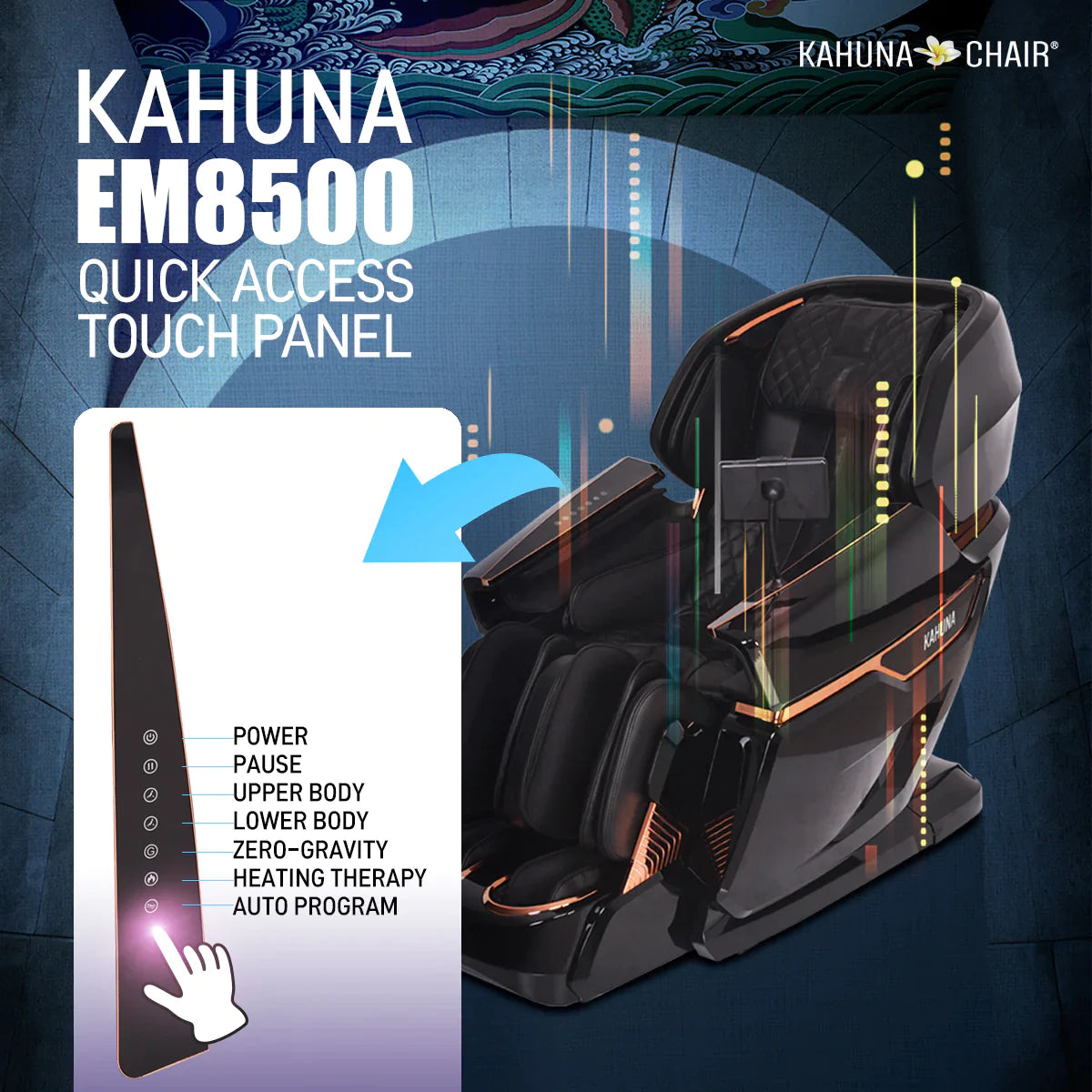 Kahuna Massage Chair Heated Full Body 4D EM-8500 Black