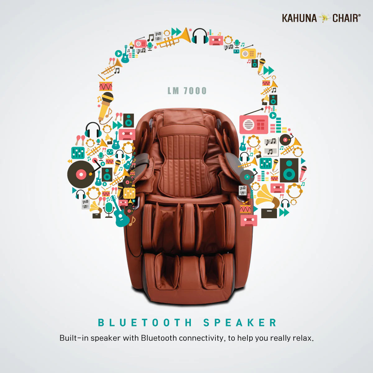Kahuna Massage Chair Heated Full Body With Voice Recognition LM-7000 Brown