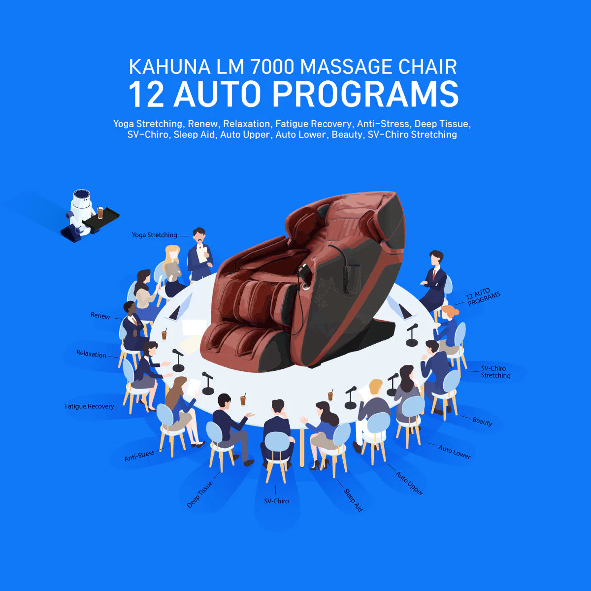 Kahuna Massage Chair Heated Full Body With Voice Recognition LM-7000 Brown