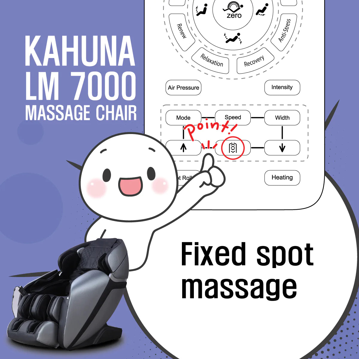 Kahuna Massage Chair Heated Full Body With Voice Recognition LM-7000 Brown
