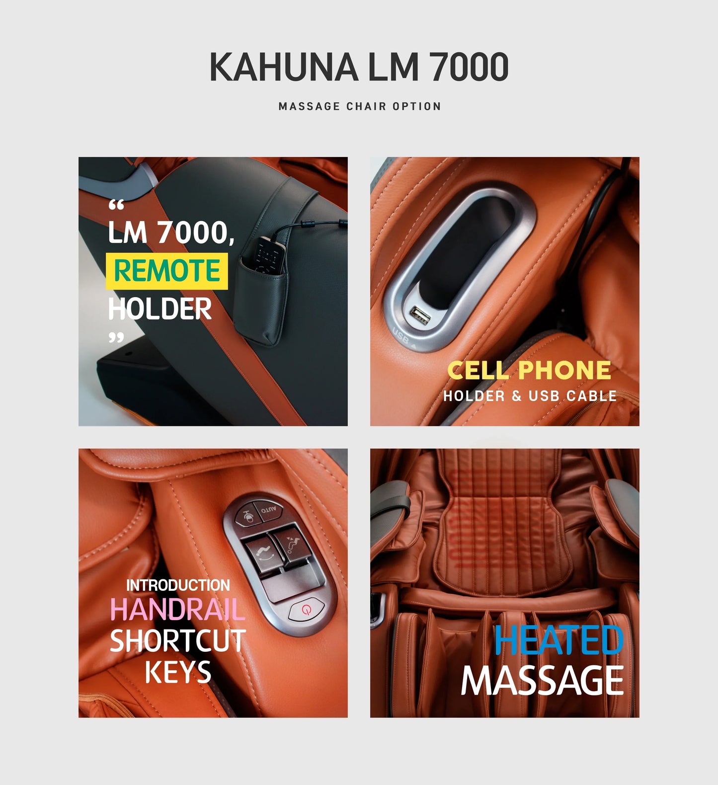 Kahuna Massage Chair Heated Full Body With Voice Recognition LM-7000 Brown