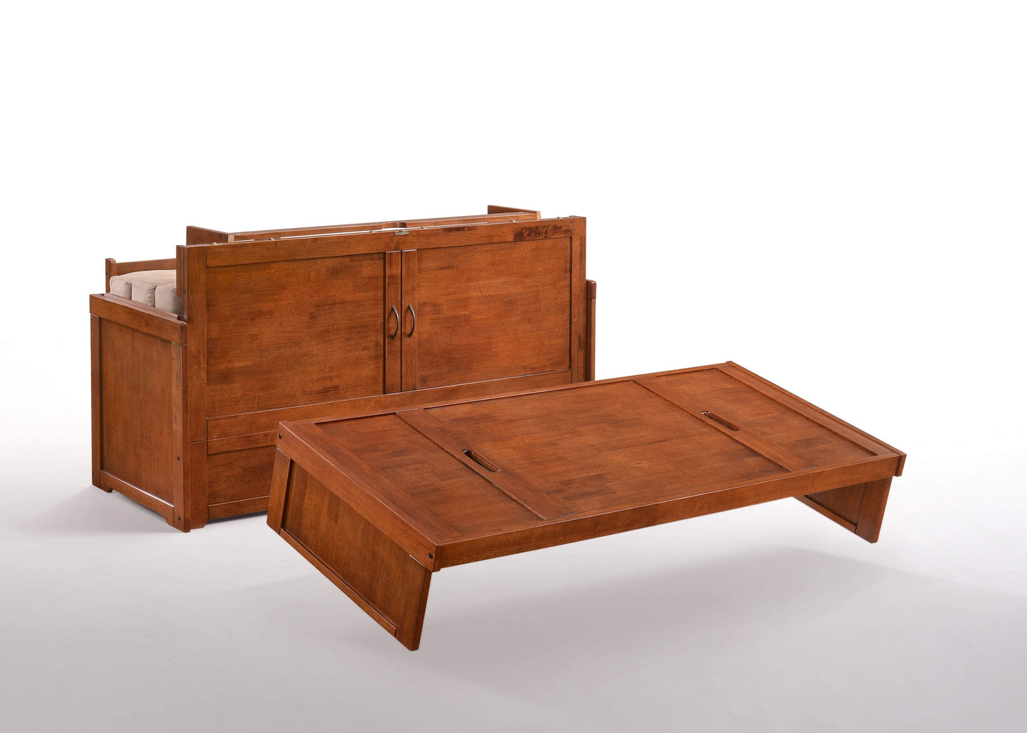 Cube Queen Murphy Cabinet Bed Stonewash - Futons 4 Less