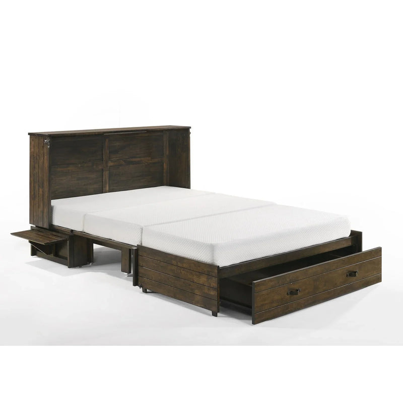 Night and Day Ranchero Antique White Murphy Cabinet Bed In A Box