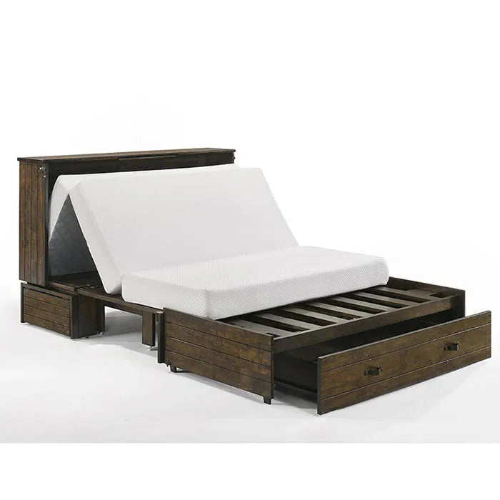 Night and Day Ranchero Antique White Murphy Cabinet Bed In A Box