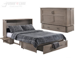 Night & Day Poppy Brushed Driftwood Queen Murphy Cabinet Bed In A Box