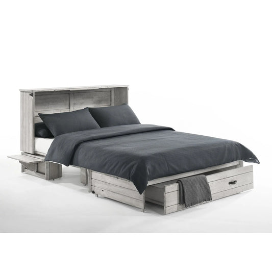 Night and Day Ranchero Antique White Murphy Cabinet Bed In A Box