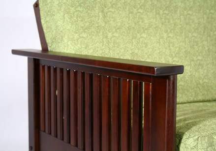 Denali Warm Cherry Full Wall Hugger Futon Frame (KD) - Futons 4 Less