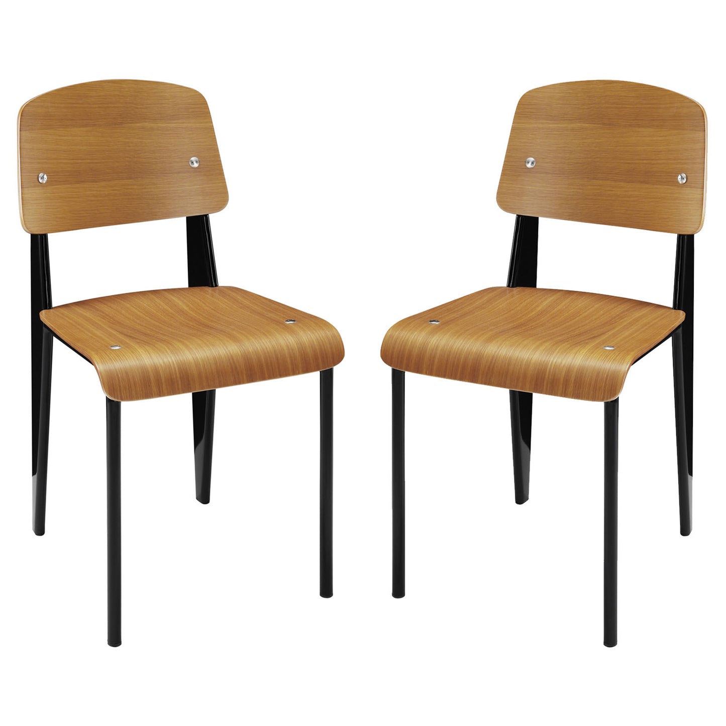 Cabin Dining Side Chair Set of 2 Walnut by Modway