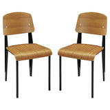 Cabin Dining Side Chair Set of 2 Walnut by Modway