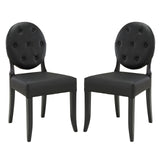Button Dining Side Chair (Set of 2) Black by Modway