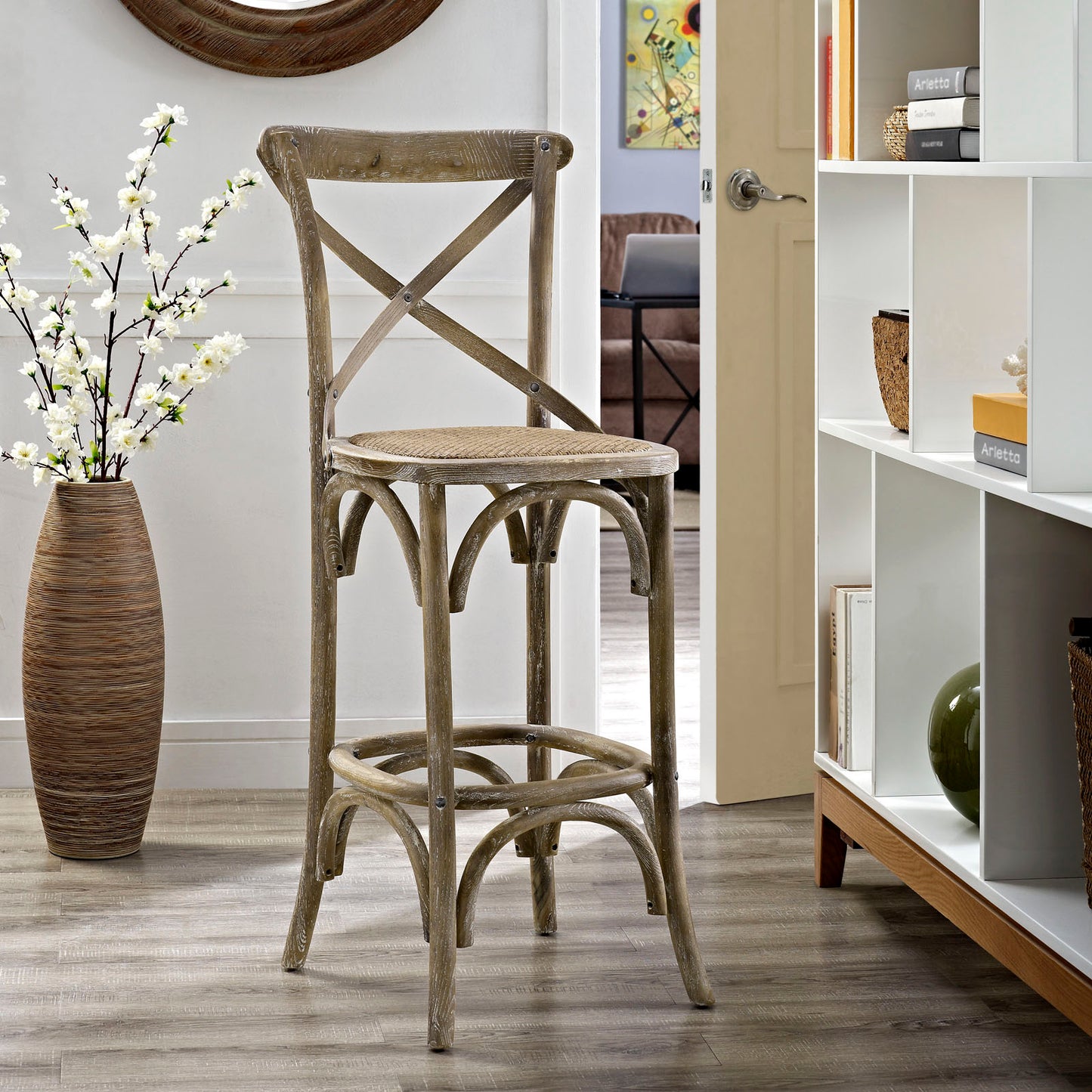 Gear Bar Stool Gray by Modway